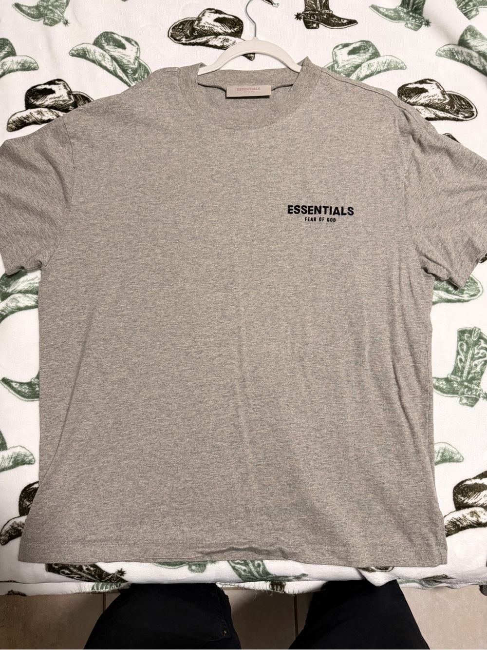 Fear of God Essentials Light Gray Short Sleeve Logo Tee